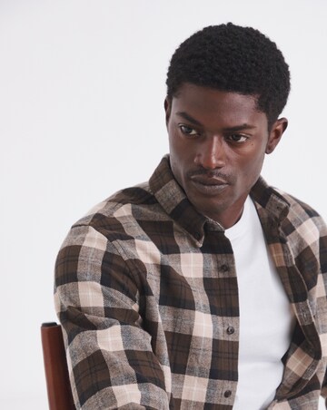 Timberland Mid-Weight Flannel Check Shirt - Brown