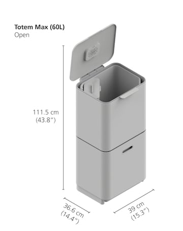 Joseph Joseph Totem 60L Bin Stone