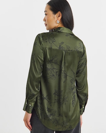 Printed Classic Satin Long Sleeve Shirt