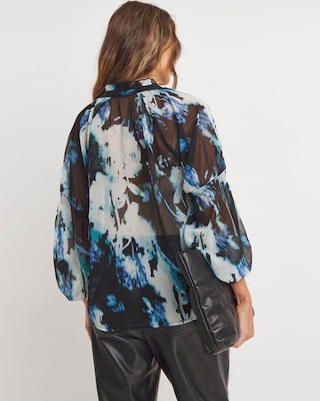 Chiffon Tie Detail Long Sleeve Blouse