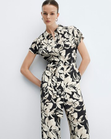 Mango Printed Jumpsuit with Tie Detail