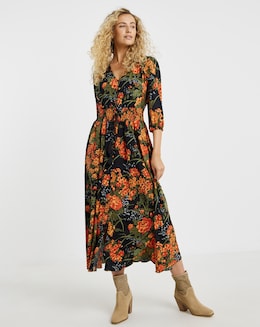 Joe Browns Sienna 3/4 Sleeve Floral Dress