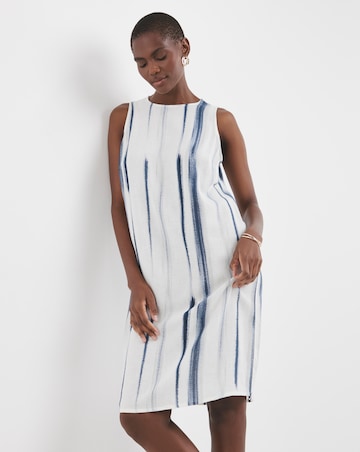 Linen Mix Sleeveless Shift Dress