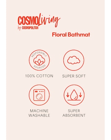 Cosmo Floral Cotton Bath Mat
