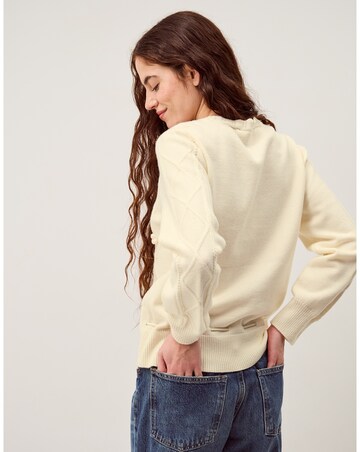 Monsoon Elsie Floral Cable Knit Jumper