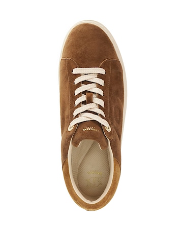 Dune Eden Tan Suede Platform Trainer Standard Fit