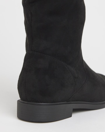 Pebble Knee High Ruched Boots - Extra Wide Fit (EEE) & Standard Calf