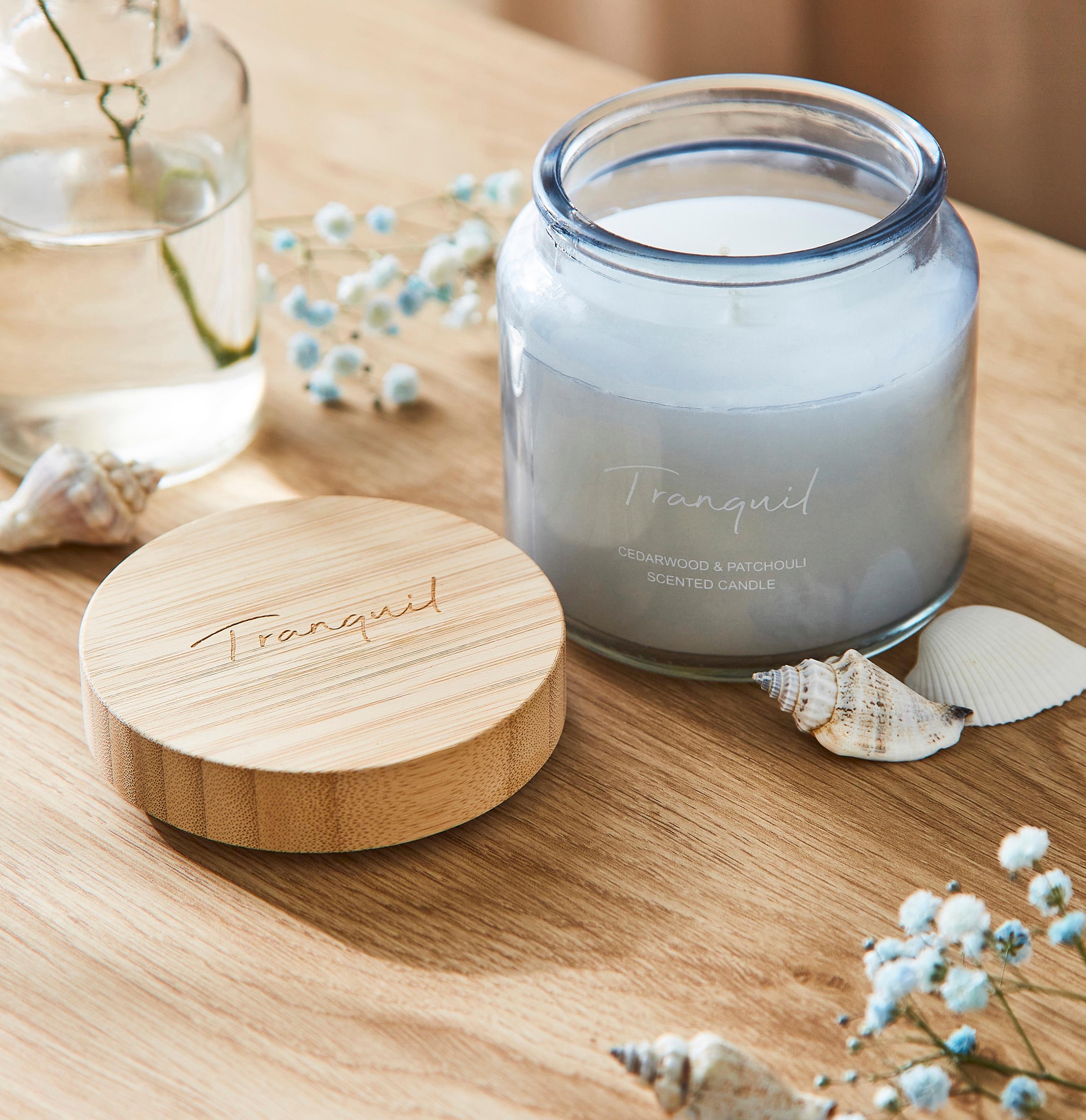 A scented candle on a table