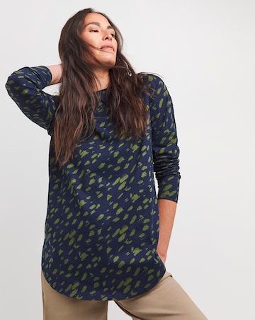 Pure Cotton Longline Long Sleeve Curved Hem