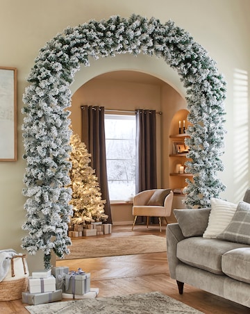 Aspen Flocked Christmas Tree Arch - 8ft