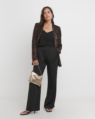 Chocolate Sequin Relaxed Blazer