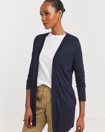 Navy Edge to Edge Jersey Cardigan