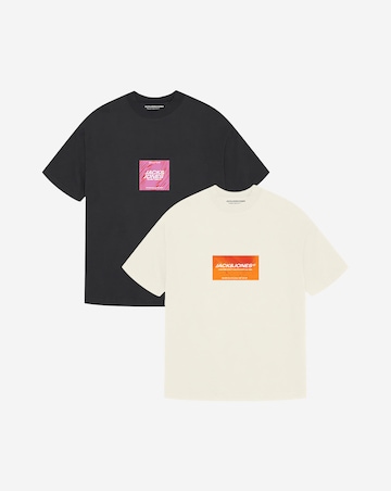 Jack & Jones Charge Logo T-Shirt 2 Pack - Multi