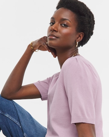 Blush Crew Neck Short Sleeve Jumper