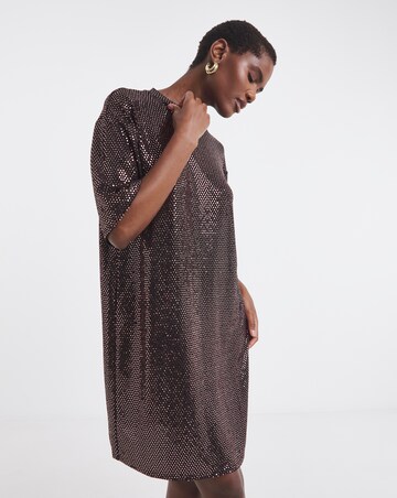 Short Sleeve Sparkle T-Shirt Dress