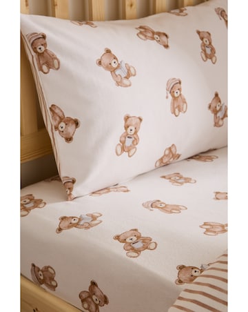 Catherine Lansfield Brushed Cotton Teddy Bear Fitted Sheet