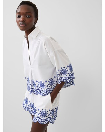 French Connection Cotton Embroidered Popover Shirt