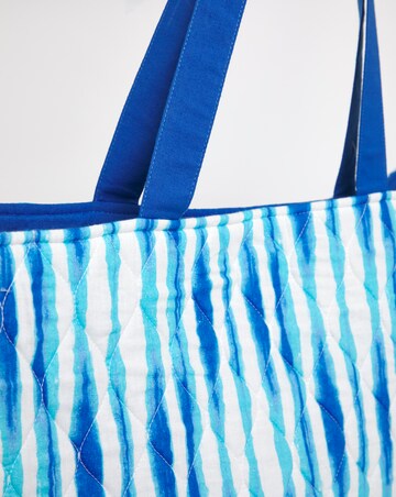 Blue Printed Quilt Oversized Tote Bag