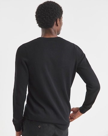 Cotton Knitted V Neck Jumper Long