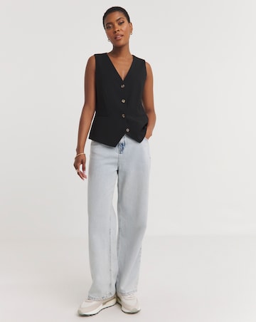 Textured Button Front Waistcoat