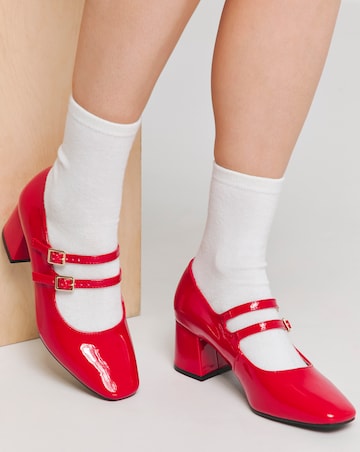 Kody Mary Jane Block Heeled Shoes Wide E Fit