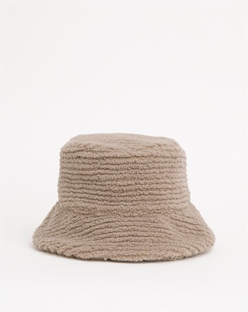 Beige Borg Bucket Hat