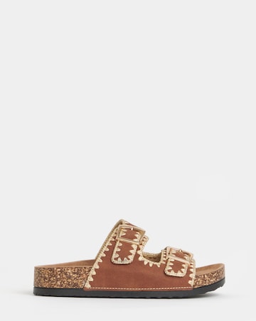 Heavenly Feet Sandy Stitch Detail Sandals - Wide Fit (E)