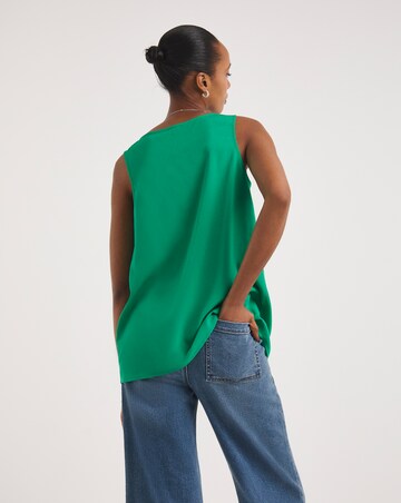 Green V Neck Woven Vest