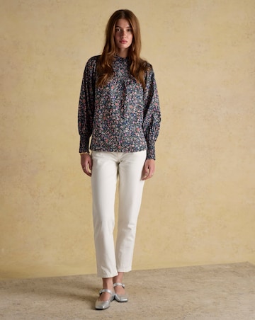 Joules Silvia Frill Neck Smocked Blouse