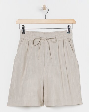 Sand Linen Mix Knee Length Shorts