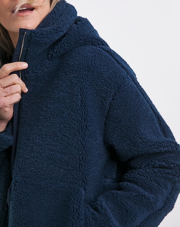 Navy Short Lined Borg Jacket