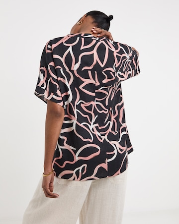 Printed Linen Mix Tunic Top