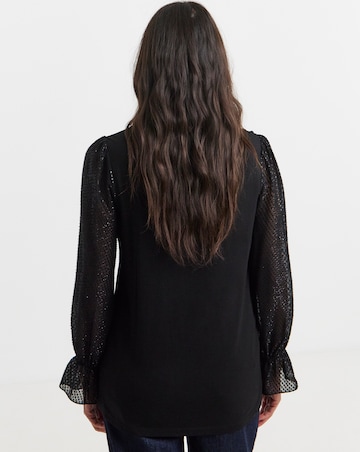 Tinsel Texture Sleeve Top