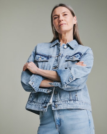 Blue Oversized Trucker Denim Jacket