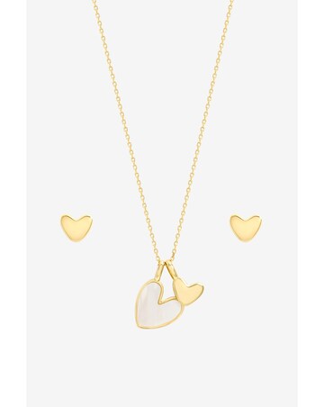 Inicio Gold Mother of Pearl Heart Set