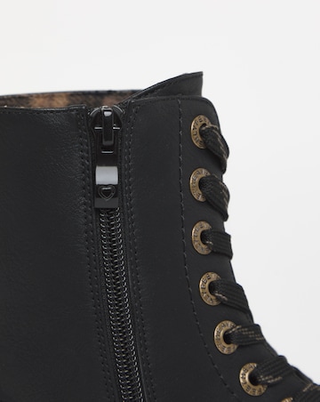 Heavenly Feet Justina Lace Up Chunky Boot Ex Wide Fit