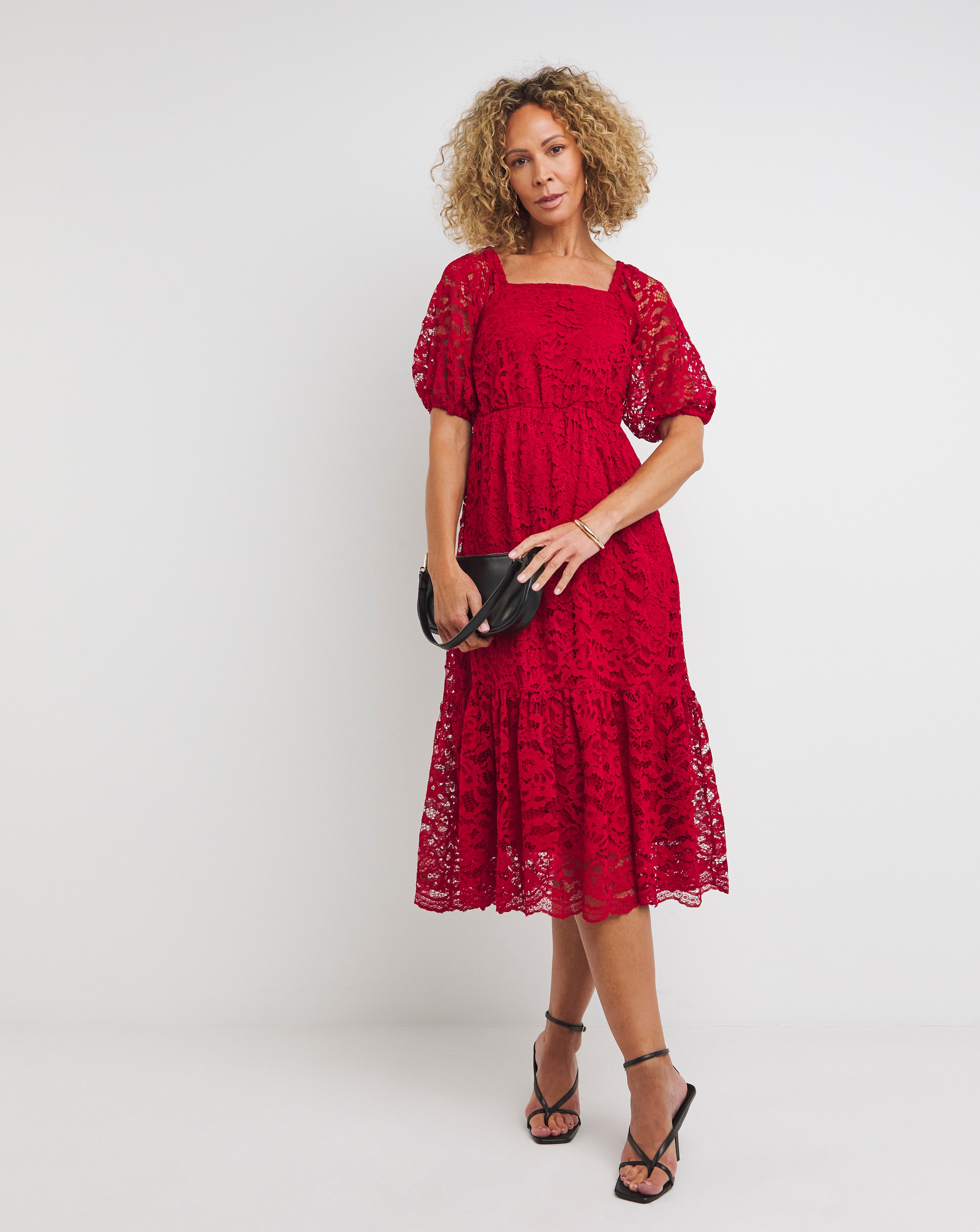 Little Mistress Red Mesh Shirt Midaxi Dress | JD Williams