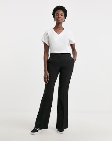 Black Tailored Bootcut Trousers with stretch