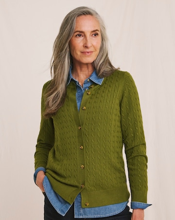 Julipa Cable Crew Neck Cardigan