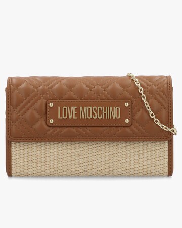 Love Moschino Straw Chic Tan Cross-Body Bag