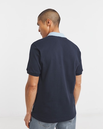 Lacoste Short Sleeve Contrast Collar Polo - Navy