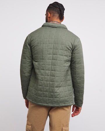 Khaki Cotton Quilted Shacket