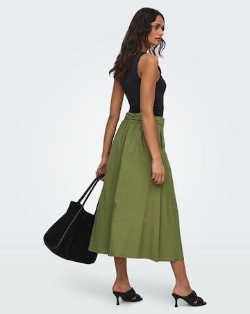 JdY Milan High Waisted Belted Linen Skirt