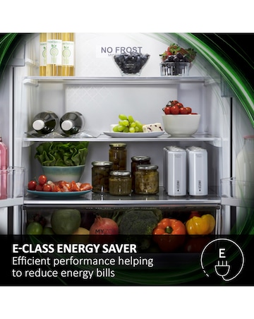 Haier Cube 83 HCR3818ENMG Total No Frost American Fridge Freezer - Silver