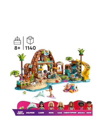 LEGO Friends Family Holiday Beach Resort Toy Building Set, Travel Playset 42673