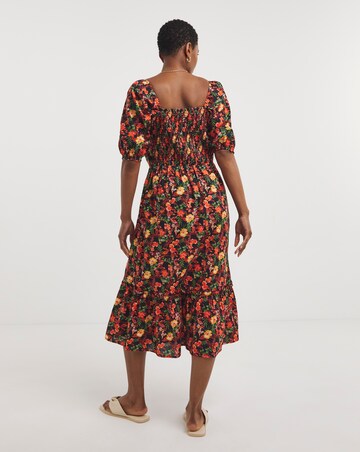 Linen Mix Shirred Bodice Sundress