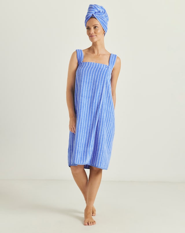 Pretty Secrets Cotton Towelling Shower Wrap And Turban