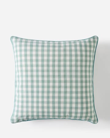 Julipa Daisy Floral Embroidered Check Cushion