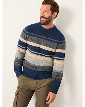 FatFace Calder Stripe Jumper (Regular & Tall) - Navy