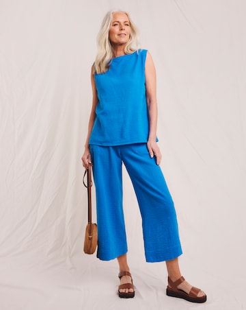 Julipa Pure Cotton Textured Crop Trousers